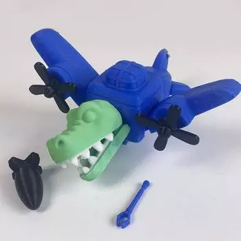 Подвижные соединения итальянский брелок Brainrot Крокодил 3D-печатный брелок для стола Декор синий