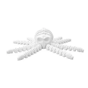 Подвижные Суставы Скелет Осьминога Фигурка Имитация Осьминога Фигурка Шарнирная Модель Морского Животного Игрушка-Непоседа Настольное Украшение Орнамент белый