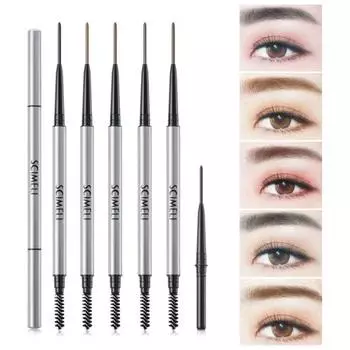 Подводка для бровей 1,5 мм с кистью для глаз, косметика для глаз, экстракт растений, долговечный водонепроницаемый карандаш для бровей для начинающих хаки