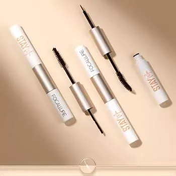 Подводка для глаз 2 в 1, длинная, толстая, водонепроницаемая, не размазывает ресницы, наращивает макияж глаз