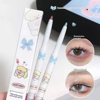 Подводка для глаз Bunny Eyeliner Glue Pen, очаровательный дизайн животных, подводка для глаз и тени для век, долговечный водостойкий инструмент для макияжа 01