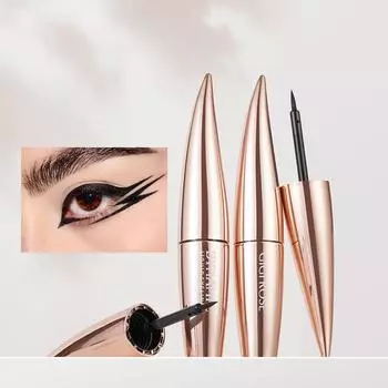 Подводка для глаз густая черная полная тонкая кисточка с головкой в форме глаз стерео 4ml чёрный