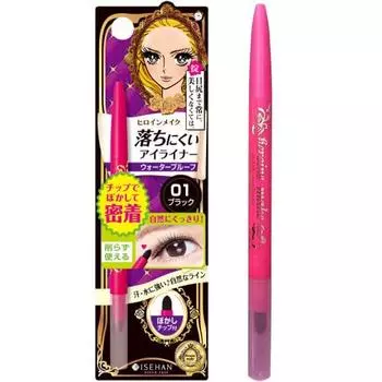 Подводка для глаз Heroine Make Quick Eyeliner N 01 Black 0,1 г. Подводка для глаз с рельефным рисунком, которую можно использовать без бритья.. Поставляется с круглым размытым наконечником.