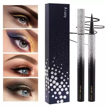 Подводка для глаз, не размазывающаяся. Жидкая подводка для начинающих, натуральная, быстросохнущая, стойкая к воде и поту, студенческая косметика, косметические товары. 1 black