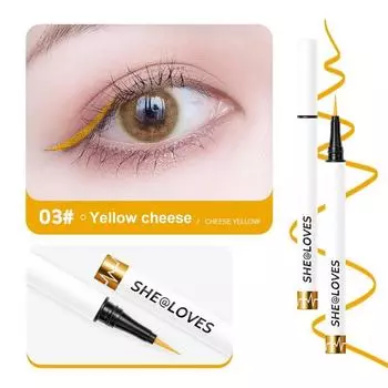 Подводка для глаз, ручка для макияжа глаз, красная водостойкая жидкая цветная подводка для глаз, карандаш для макияжа, косметика, желтая матовая фиолетовая ручка, 1 шт. 06#