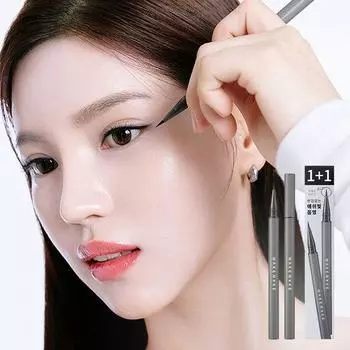 Подводка для глаз Wakemake Real Ash Brush 3 цвета (1+1 план/отдельная позиция) 01 Ash Black