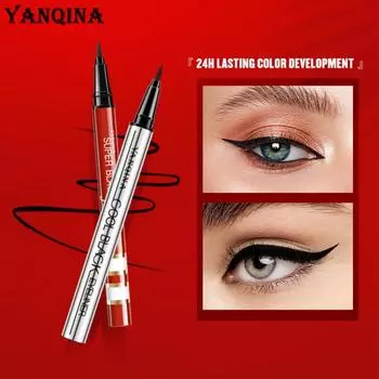 Подводка для глаз YANQINA Silver Pipe, сухой макияж, крутая черная водостойкая подводка для глаз с большими глазами 01-1pcs
