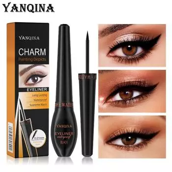 Подводка для глаз YANQINA Sum, водостойкая, против пота, черная эффектная подводка для глаз без обмороков 1g-1pcs