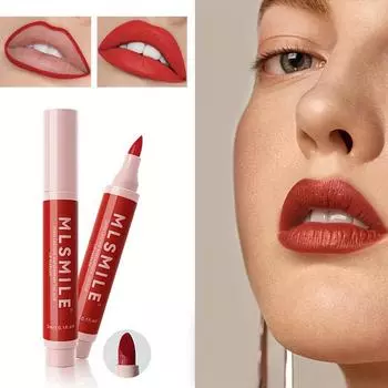 Подводка для губ с антипригарным покрытием, многофункциональная матовая покраска губ, легкая окраска рта, красная глазурь для губ 02#