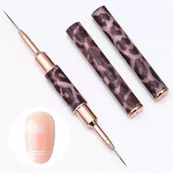 Подводка для ногтей, двойная мягкая головка, ультратонкая ручка с щетиной, гладкая леопардовая палочка «сделай сам», цвет ногтей