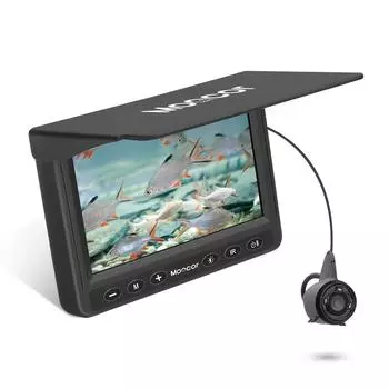 Подводная видеокамера для рыбалки MOQCQGR с инфракрасным светом, камера для зимней рыбалки 480P, эхолот 15 м, аккумулятор 5000 мАч