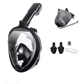Подводное плавание с маской и трубкой, противотуманная полнолицевая маска для подводного плавания, дыхательная маска для плавания, водонепроницаемая, безопасное дыхание для взрослых и детей L/XL