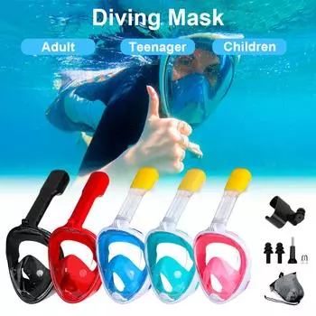 Подводное подводное плавание анфас, детский комплект масок для плавания, респираторные маски для подводного плавания, противотуманные, безопасное дыхание для детей и взрослых