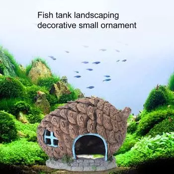 Подводное украшение для аквариума, креативная имитация сосновой шишки, скрытие рыбы, домашнее полимерное гнездо для креветок, декор для аквариума