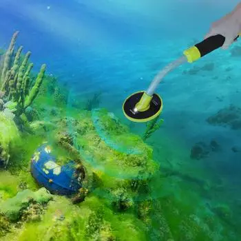 Подводный металлоискатель 100 футов/30 м полностью водонепроницаемый ручной точечный указатель импульсный индукционный металл with shovel жёлтый
