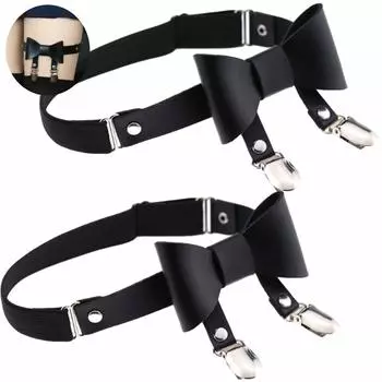 Подвязка для ног с кольцом для ног, аксессуар для косплея на одну ногу [Lubonarie] Пояс, черный, пара, женская подвязка, унисекс, для похудения, противоскользящая, растягивающаяся, (Тип 1, черный)