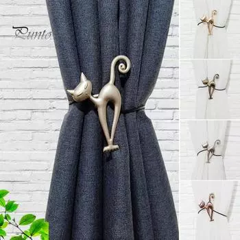 Подвязка для штор на спине, магнитная, широкого применения, из сплава в форме кошки, мини-драпировка, удержание, товары для дома