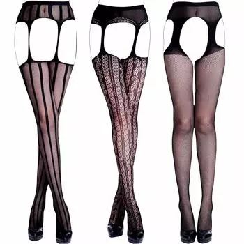 Подвязка в сетку экстремально сексуальная подвязка в сетку черная (Арика) чулки, комплект из 3 предметов, стиль, нижнее белье, бондаж, колготки, прозрачные, колготки, пояс,
