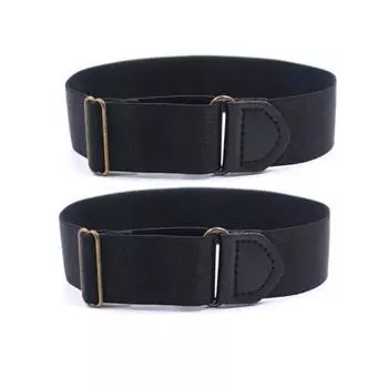 Подвязки для рукавов унисекс. Держатели для рукавов рубашки. 1 пара регулируемых держателей для рукавов. One Size чёрный