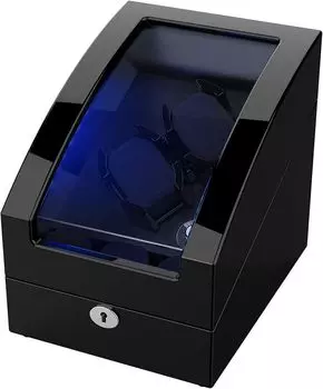 Подзаводной станок Подзаводчик часов Новый автоматический подзаводчик часов Футляр для часов Место для хранения часов Полировка рояльным зеркалом Бесшумный дизайн 3 часов (2 моталки, место для хранения)