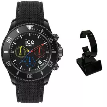 [Поездка в школу] Подарочные роскошные повседневные стильные часы Ice Watch [В комплект входит подставка] Мужские ICE Chrono Trilogy Medium 40 мм хронограф 021600