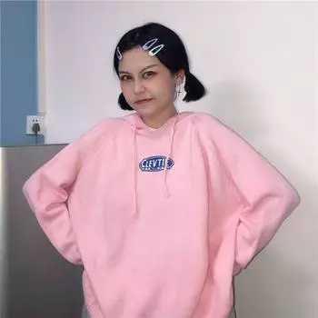 Pofulove Осень Зима Свободный свитер с капюшоном Женский бойфренд с длинными рукавами Пуловер Вязаное пальто XL чёрный