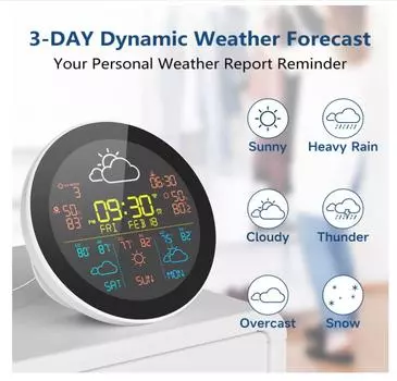 Погодные часы, беспроводной внутренний и уличный термометр, гигрометр, домашний монитор температуры, удаленный датчик температуры Wi-Fi