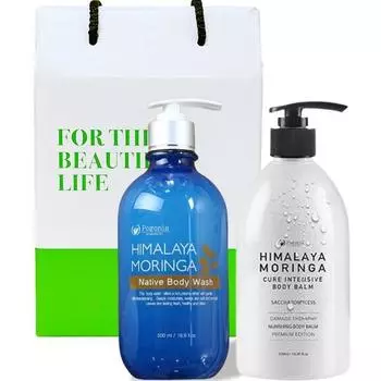 Pogonia Moringa Body Wash 500ml + Cure Intensiv Body Balm Lotion 500ml Подарочный набор, 1 комплект, набор популярной корейской косметики