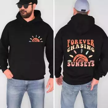 Погоня за закатами 3D цифровая печать толстовка тренд мода с капюшоном мужская и женская толстовка с капюшоном топ M белый