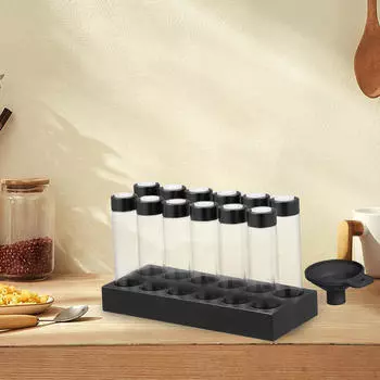 Погреба для диспенсеров для кофейных зерен с герметичными крышками. Подставка для хранения стеклянных зерен. 6 Holes