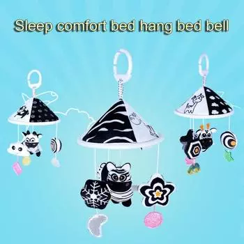 Погремушка для кровати, милая плюшевая зебра, мультяшный жираф, подвеска-погремушка для кроватки для новорожденных