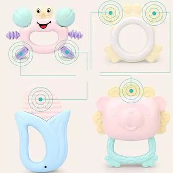 Погремушка для новорожденных, телефон-прорезыватель для малышей, детские силиконовые бусины, игрушки для прорезывания зубов, детские молярные палочки, игрушка для купания