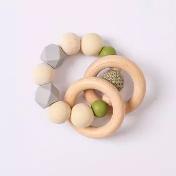 Погремушка Mamimami Home Rattle Green Baby Неокрашенная деревянная игрушка Деревянная игрушка 0 лет 1 год 2 года Подарок ребенку Подарок ребенку Подарок