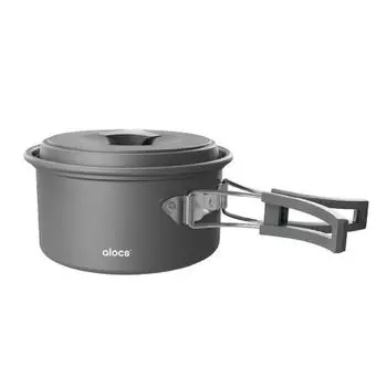 Походная кастрюля из алюминиевого сплава, походная посуда со складной ручкой для пикника на природе