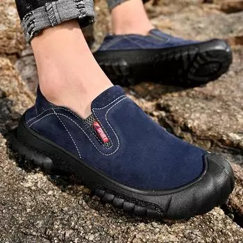 Походная обувь, мужская летняя дышащая водонепроницаемая нескользящая обувь с рукавами, повседневная и легкая уличная обувь, спортивная походная обувь 38 синий