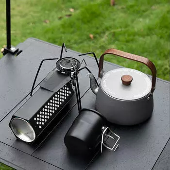 Походный чайник для кипячения воды, легкий, универсальный, с ручкой, чайник для серый