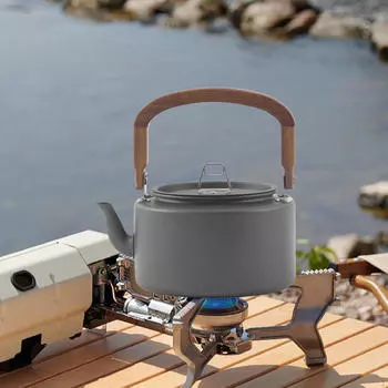Походный чайник для воды, походный чайник для чая и кофе для кипячения на пикнике серый