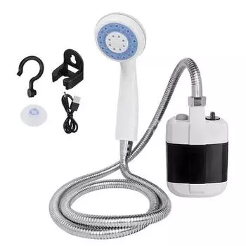 Походный душ-насос Простой в использовании Компактный Портативный Перезаряжаемый Наружный Электрический Душевая Лейка Распылитель Набор A
