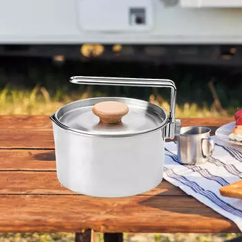 Походный котел для приготовления пищи с крышкой, многофункциональный походный котел для походов и путешествий