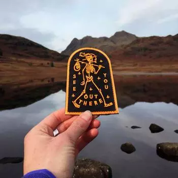 Походы Кемпинг Природа Путешествия Исследуйте природу Увидимся там Нашивка с черепом Значок Аппликация Аксессуар для куртки Рюкзак Джинсы