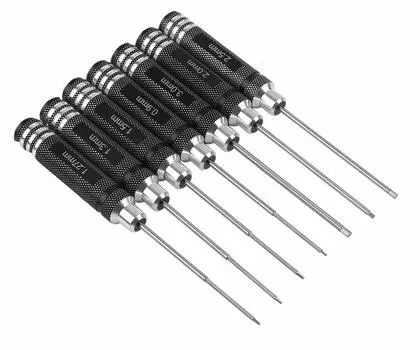 POHZE Hex Wrench Driver Titanium Nitride Precision Driver Set for Drone 7pcs Set (0.9mm 1.27mm 1.3mm 1.5mm 2.0mm 2.5mm 3.0mm)
