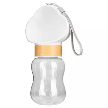 Поилка для домашних животных для собак, питьевая портативная, большая, с бутылкой 350 мл, миской, дозатором, для ходьбы, носиком, ремешком,