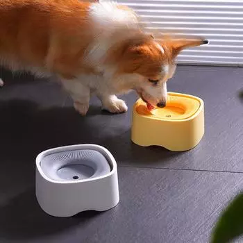 Поилка для домашних животных Миска для кормления собак и кошек Миска для питья Плавающая миска для питья Миска для кошек Миска для собак Непромокаемая пасть 19.8*19.8*9.8cm