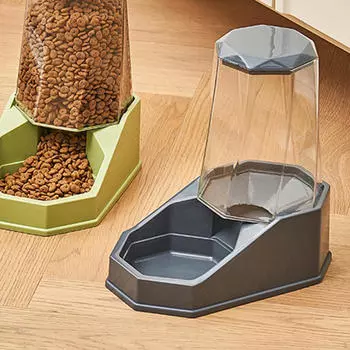 Поилка для кошек Гравитационная кормушка 3,6 л Миска для еды Диспенсер для котят Кролики Вода чёрный