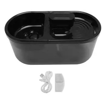 Поилка для кошек и миска для еды 4,5 л, большая емкость, встроенный фильтр, автоматический питьевой фонтанчик для домашних животных чёрный