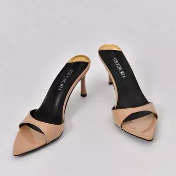 Pointed Black Nude High Heels Pumps Women s Super High Heels Sandals Slim Heels Temperament Wearing Half Slippers Zapatos 34