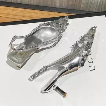 Pointed High Heels 2024 Summer New Sandals Fashion Women s Shoes Platform Sandals High Heels 35 чёрный