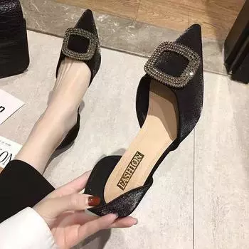 Pointed high heels women s spring and summer 2025 new fairy style single shoes versatile medium heel shallow mouth thin heel hollow women s shoes 34