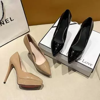 Pointed nude sexy stiletto high heels women s 2025 new fashion foreign trade European and American style work fashion shoes 34 абрикосовый
