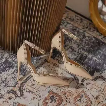 Pointed rhinestone buckle stiletto summer 2025 new sandals women s high heels women s shoes European and American large size women s shoes women 34